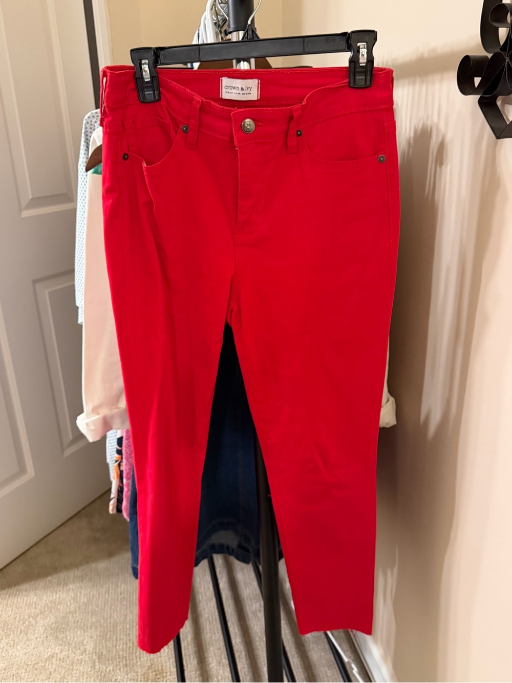 crown & ivy Red Skinny Jeans